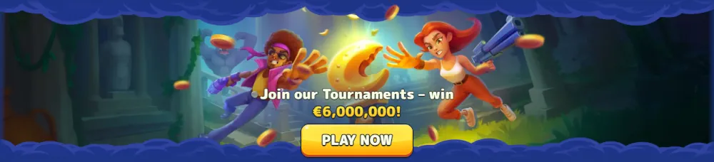 Pistolo €6,000,000 palkintopotti turnauksen mainosbanneri.